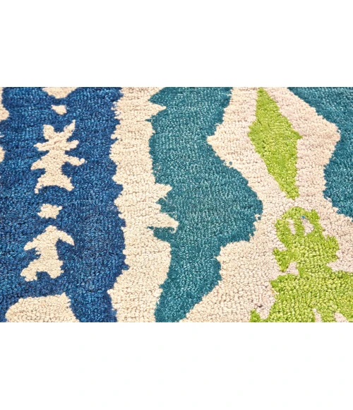 Feizy Liana Casual Abstract, Blue/Green/Ivory, 12' x 15' Area Rug