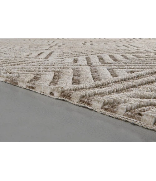 Feizy Colton Luxury & Glam Geometric, Tan/Ivory/Brown, 9'-6" x 13'-6" Area Rug