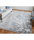 Feizy Astra Industrial Abstract, Gray/Silver/Ivory, 2'-10" x 7'-10" Runner