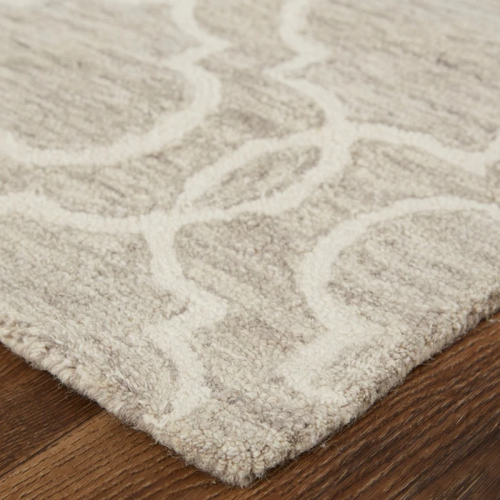 Feizy Belfort Cottage Trellis & Lattice, Gray/Ivory, 10' x 14' Area Rug