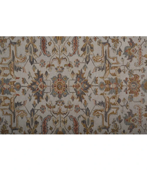 Feizy Fallon Rustic Farmhouse Rug, Ornamental, Gray/Golden, 5ft x 8ft Area Rug