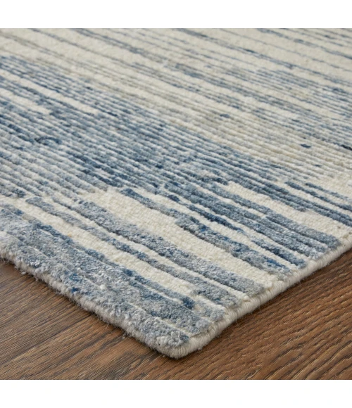 Feizy Brighton Casual Abstract, Ivory/Blue/Silver, 4' x 6' Accent Rug