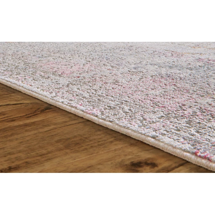Feizy Cecily Vintage Medallion, Gold/Pink/Blue, 8' x 8' Square Square Rug