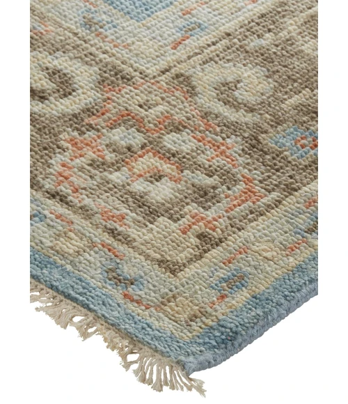 Feizy Beall Luxury Wool, Ornamental Flora, Cool Blue, 9ft-6in x 13ft-6in Area Rug