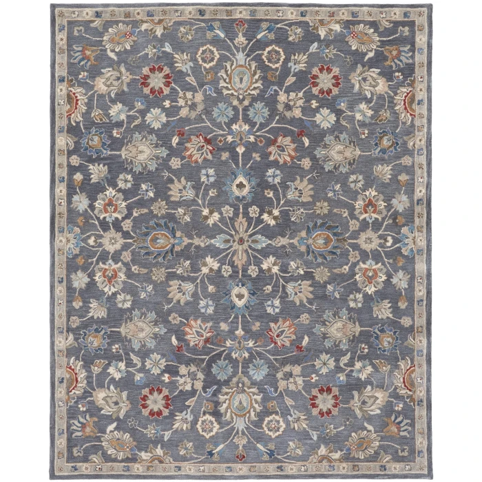 Feizy Rylan Tufted Persian Floral Rug, Blue/Red/Ivory,  2ft x 3ft Area Rug