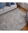 Feizy Asher Industrial Geometric, Taupe/Gray/Ivory, 12' x 15' Area Rug