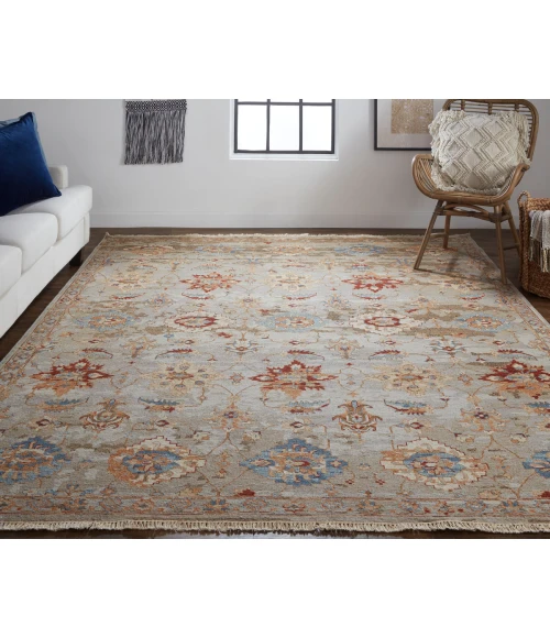 Feizy Leylan Casual Floral & Botanical, Brown/Tan/Gray, 3'-6" x 5'-6" Area Rug