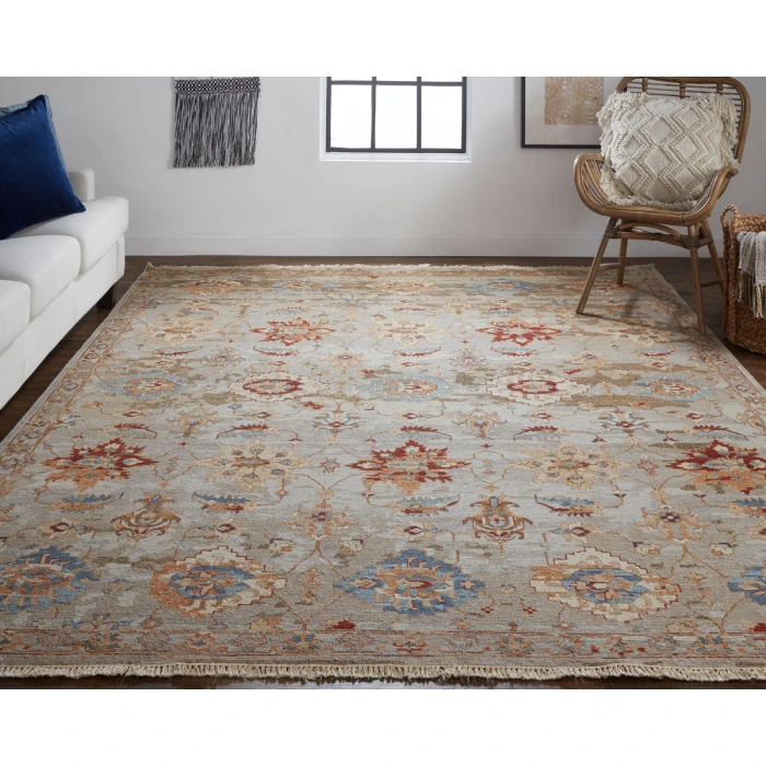 Feizy Leylan Casual Floral & Botanical, Brown/Tan/Gray, 9'-6" x 13'-6" Area Rug