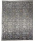 Feizy Sarrant Farmhouse Damask, Gray/Silver/Tan, 9'-6" x 12'-7" Area Rug