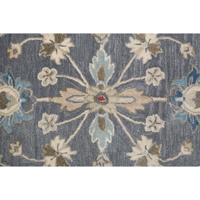 Feizy Rylan Tufted Persian Floral Rug, Blue/Red/Ivory,  2ft x 3ft Area Rug