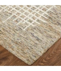 Feizy Maddox Modern Tufted Architectural Area Rug, Pebble Tan/Ivory, 9ft x 12ft
