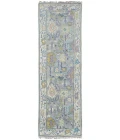 Feizy Karina Luxe Hand Knot Botanical Area Rug, Gray/Yellow, 2ft-6in x 8ft-Runner