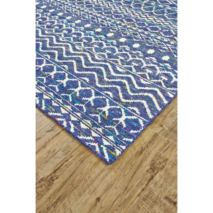 Feizy Sattika Blue/White/Purple 7046202F 7ft.9in. x 9ft.9in. Rect. Rug