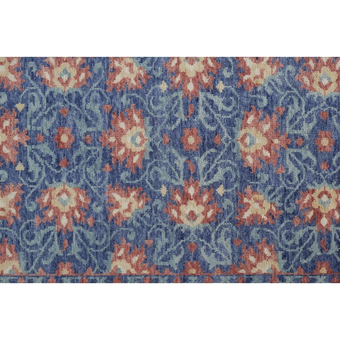 Feizy Beall Luxury Wool Rug, Ornamental Floral, Classic Blue, 2ft x 3ft Accent Rug