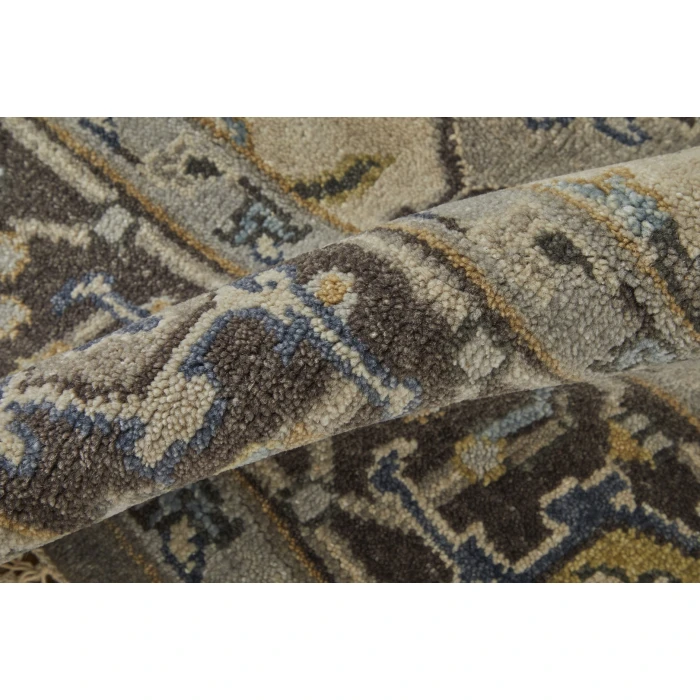 Feizy Ustad Gray/Taupe/Blue 5226112F 7ft.9in. x 9ft.9in. Rect. Rug