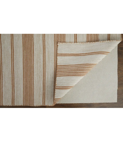Feizy Duprine Casual Stripes, Ivory/Taupe/Brown, 8' x 11' Area Rug