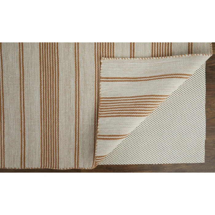 Feizy Duprine Casual Stripes, Ivory/Taupe/Brown, 10' x 14' Area Rug