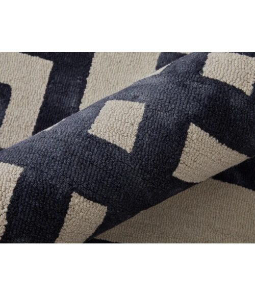 Feizy Lorrain Mid-Century Modern Geometric, Ivory/Black, 9'-6" x 13'-6" Area Rug