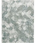 Feizy Atwell Contemporary Distressed Accent Rug, Tiled, Iceberg Green, 2ft x 3ft