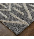 Feizy Mynka Bohemian & Eclectic Diamond, Gray/Ivory, 7'-11" x 10' Area Rug