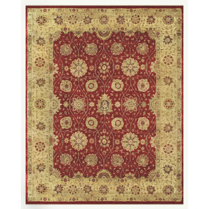 Feizy Drake Vintage Oriental, Red/Gold, 8' x 8' Round Rug