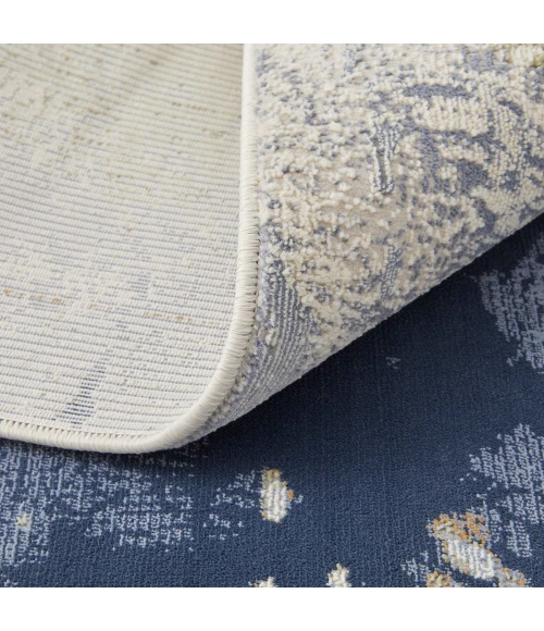 Feizy Clio Industrial Abstract, Blue/Orange/Ivory, 2'-9" x 7'-10" RUNNER Runner