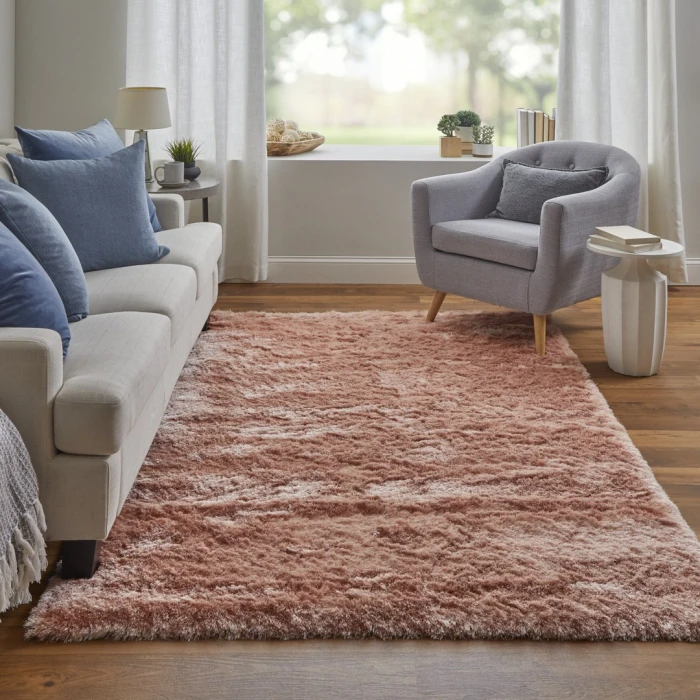 Feizy Indochine Luxury & Glam Solid, Pink, 8' x 8' Round Rug