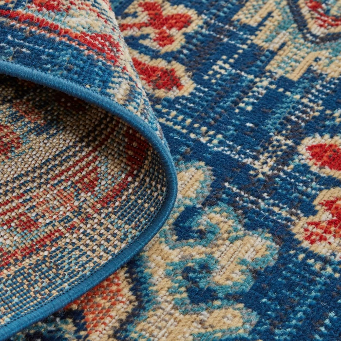 Feizy Nolan Vinatge Style Tribal Kazak Rug, Classic Blue/True Red, 12ft-10in x 15ft