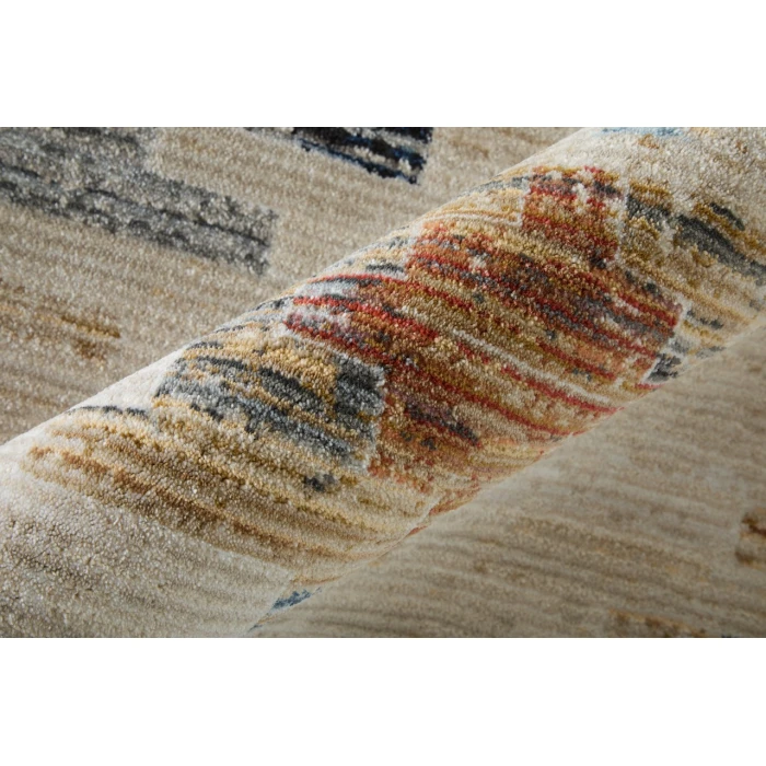 Feizy Melrose Ivory/Blue/Brown MEL39ULF 6ft.7in. x 9ft.6in. Rect. Rug