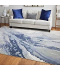 Feizy Clio Industrial Abstract, Blue/Gray/Ivory, 2'-9" x 7'-10" RUNNER Runner