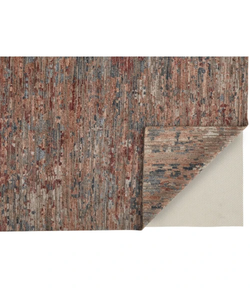 Feizy Conroe Luxe Abstract Hand-Knot Rug, Copper/Blue/Henna, 2ft x 3ft Accent Rug