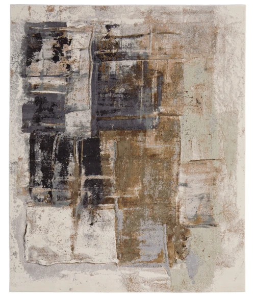 Feizy Clio Industrial Watercolor, Brown/Gray/Black, 2' x 3' Accent Rug