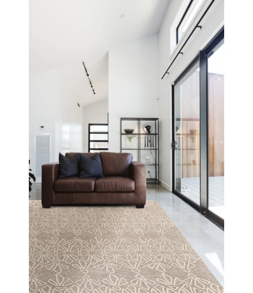 Feizy Enzo Global Geometric, Tan/Ivory, 9'-6" x 13'-6" Area Rug