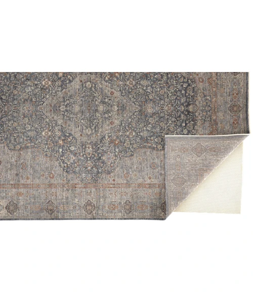 Feizy Marquette Rustic Persian Farmhouse Rug, Denim Blue/Rust, 4ft x 5ft-3in Accent Rug