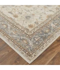 Feizy Celene Luxury & Glam Bordered, Tan/Ivory/Gray, 7'-9" x 7'-9" Round Rug