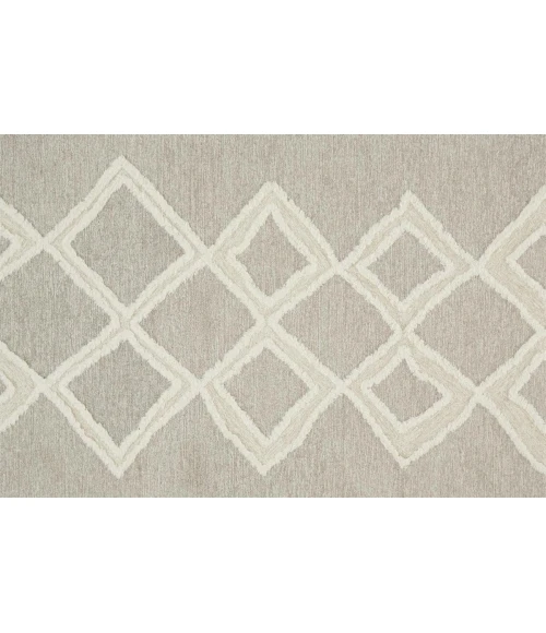 Feizy Anica Moroccan Wool Tufted Rug, Moroccan Style, Taupe/Ivory, 4ft x 6ft Accent Rug