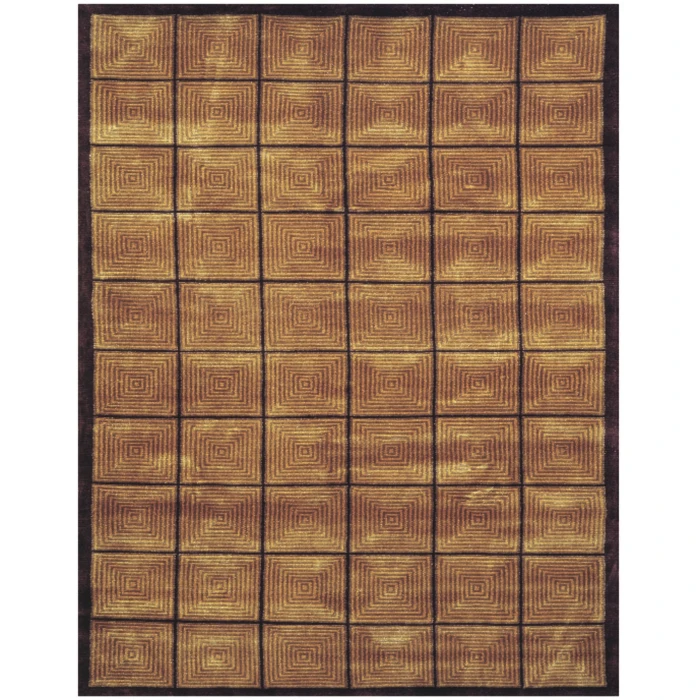 Feizy Compass Brown/Gold 3127165F 7ft.9in. x 9ft.9in. Rect. Rug