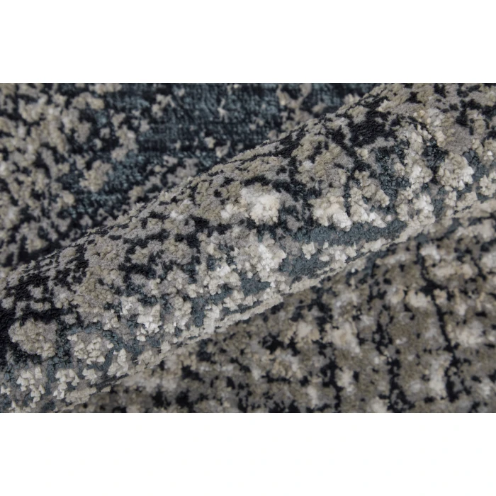 Feizy Micah Mid-Century Modern Abstract, Ivory/Gray/Blue, 5' x 8' Area Rug