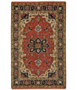 Feizy Ustad 6112F RED/BLACK Area Rug 5 ft. 6 in. X 8 ft. 6 in. Rectangle