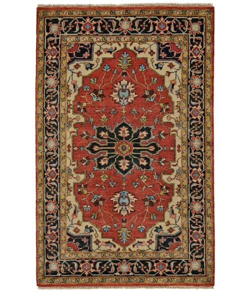Feizy Ustad Classic Persian, Red/Orange/Tan, 5'-6" x 8'-6" Area Rug