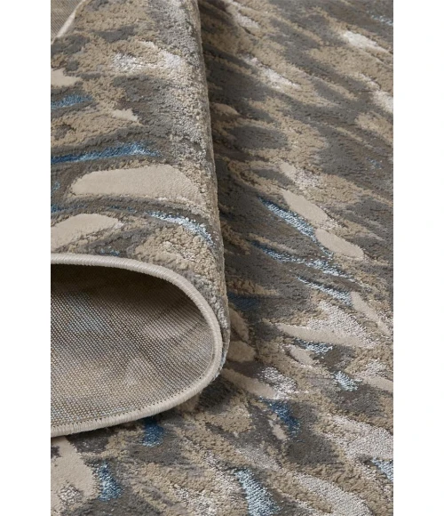 Feizy Azure Industrial Abstract, Blue/Silver/Gray, 12' x 18' Area Rug