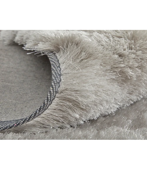 Feizy Indochine Luxury & Glam Solid, Gray/Silver, 8' x 8' Round Rug