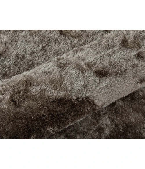 Feizy Indochine Luxury & Glam Solid, Gray/Black, 8' x 8' Round Rug