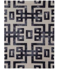 Feizy Lorrain Mid-Century Modern Geometric, Ivory/Black, 9'-6" x 13'-6" Area Rug