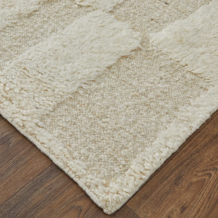 Feizy Ashby Farmhouse Geometric, Tan/Ivory, 3'-6" x 5'-6" Accent Rug