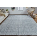 Feizy Naples Space Dyed In/Outdoor Flatweave, Dusty Blue, 5ft x 8ft Area Rug