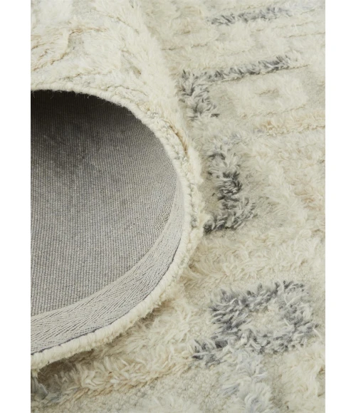 Feizy Anica Moroccan Diamond Wool Tufted Accent Rug, Ivory/Chambray Blue, 2ft x 3ft