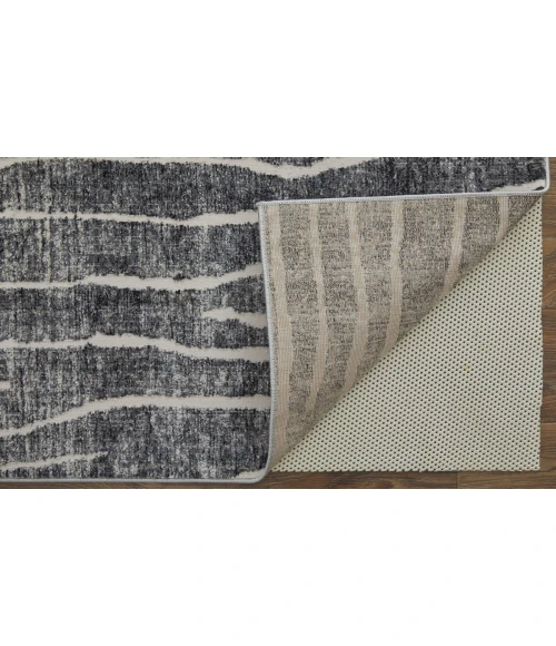 Feizy Kano Industrial Abstract, Black/Gray/Ivory, 2'-7" x 8' Runner