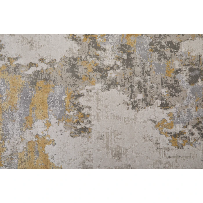 Feizy Waldor Luxury & Glam Abstract, Ivory/Gold/Gray, 8' x 11' Area Rug