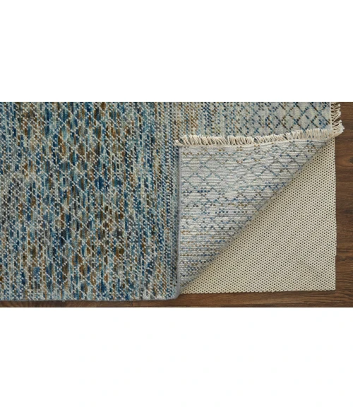 Feizy Branson Casual Solid, Blue/Ivory/Brown, 2' x 3' Accent Rug